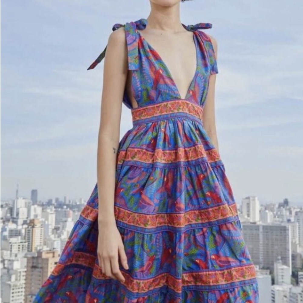 The House of Harlow 1960 Tahiti Parrot Maxi Dress